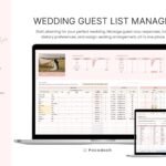 This image explains the features of Wedding Guest List Planner Template designed by Pocodash.