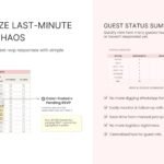 This image explains the features of Wedding Guest List Planner Template designed by Pocodash.