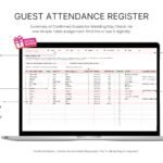This image explains the features of Wedding Guest List Planner Template designed by Pocodash.