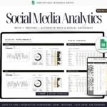 This photo displays Annual and Weekly Social Media Analytics Dashboard - Google Sheets Template - Instant Download