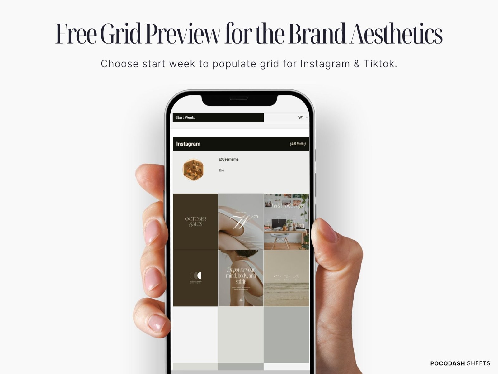 Listing Image of Product Explaining Grid Preview for Instagram and Tiktok