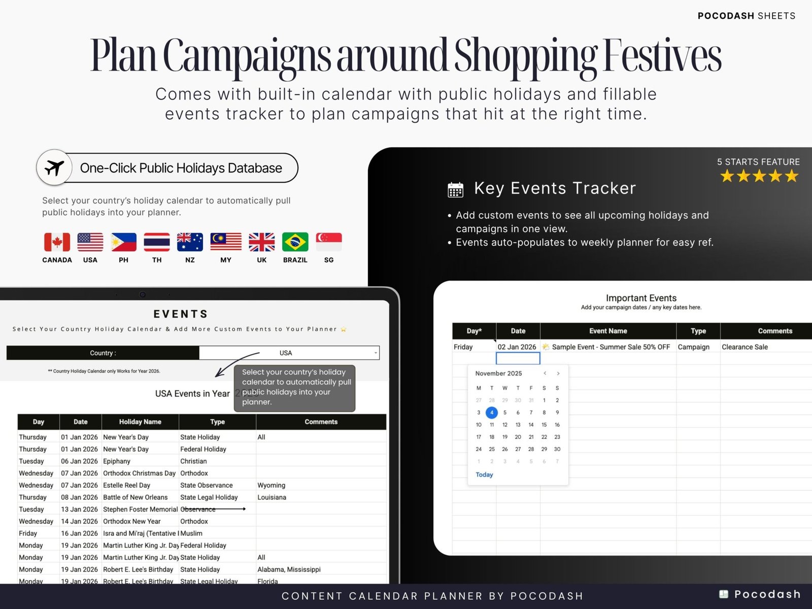 Listing Image of Product Explaining Custom Event & Campaigns Calendar & Public Holiday List