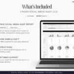 This photo shows What's Included in Social Media Audit Report Template - Sheets Instant Download